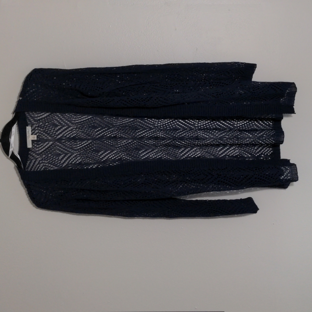 Women's Knitted Cardigan Blue Size Small by Say What